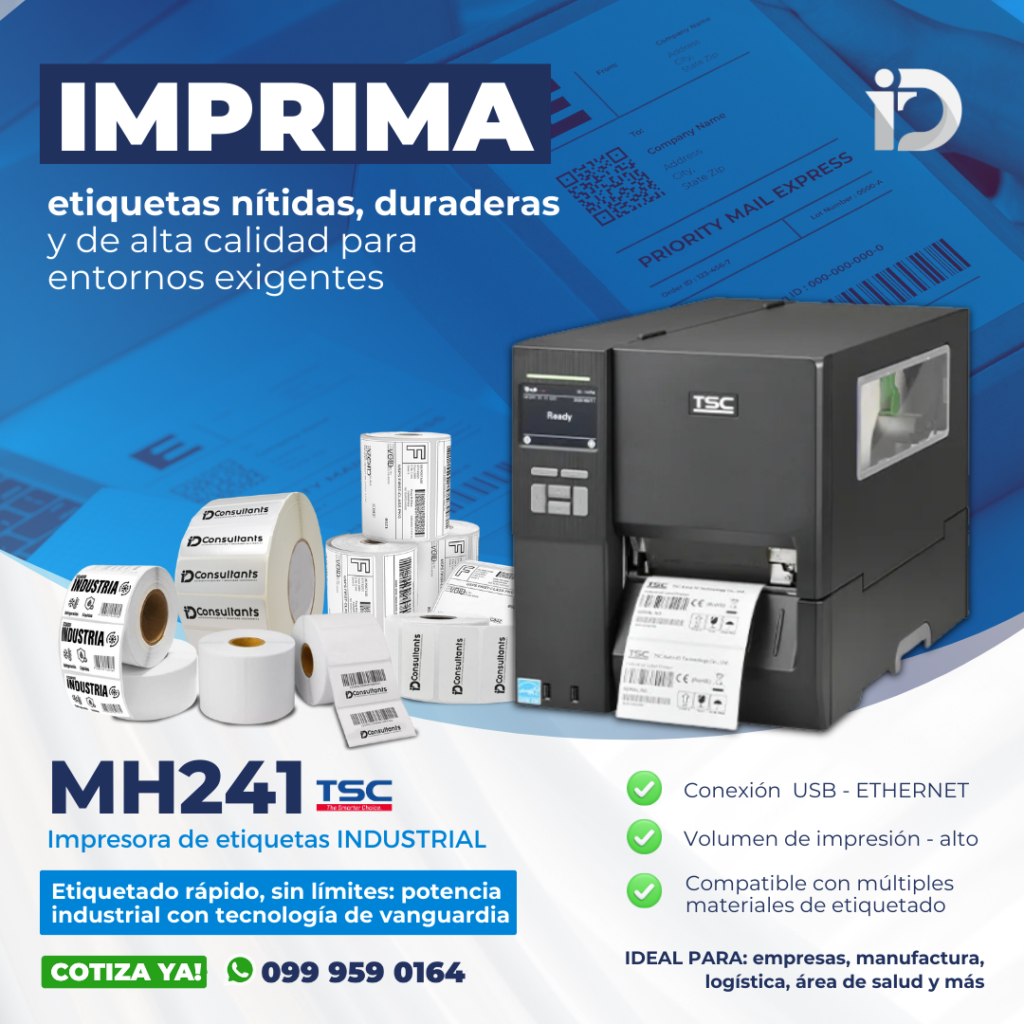 Impresora tsc MH241 INDUSTRIAL para etiquetas profesionales