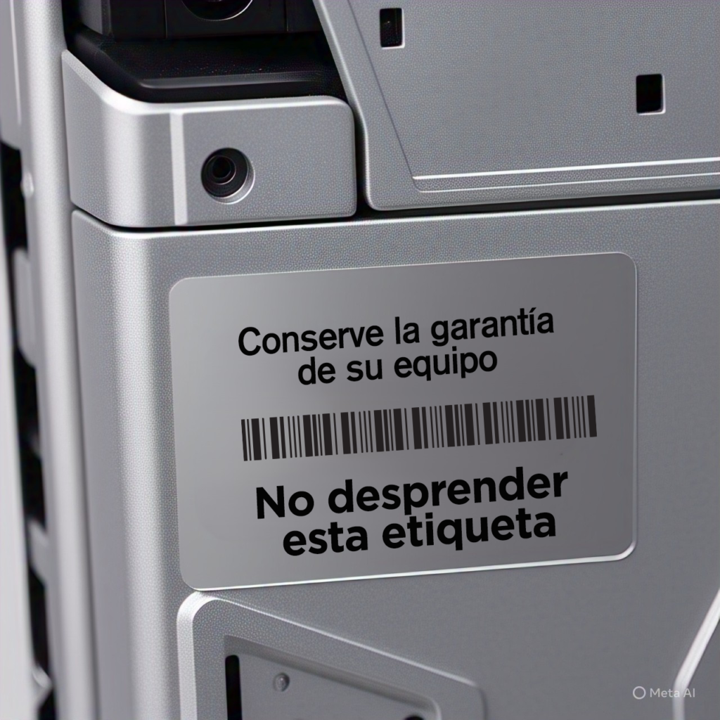 Etiqueta void para resguardo de originalidad de equipos