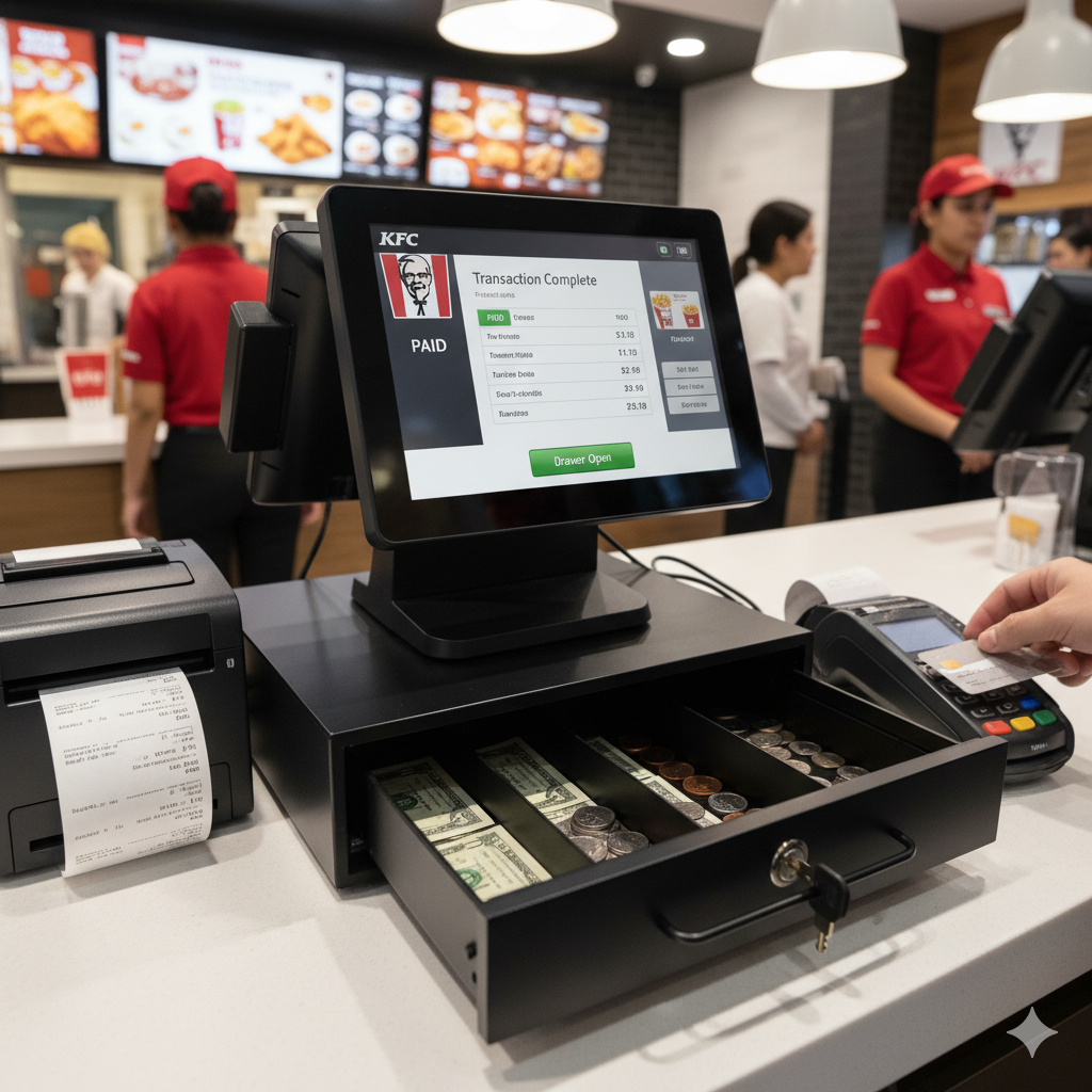 Cajón de dinero con autoapertura para transacciones