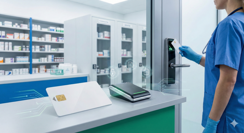El robo de fármacos y opiáceos es una amenaza interna real. Un sistema de acceso básico es insuficiente aquí. La implementación de lectores de tarjetas inteligentes permite establecer una autenticación de doble factor (tarjeta + PIN o biometría) para acceder a inventarios restringidos. Esto no solo previene el robo, sino que genera un registro digital inalterable de quién accedió y cuándo, facilitando las auditorías de stock.