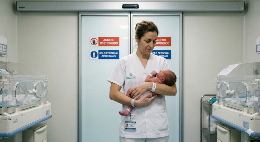 Probablemente el área emocionalmente más crítica. El riesgo de sustracción de infantes o el acceso de visitas no autorizadas requiere tolerancia cero. Los sistemas modernos permiten vincular las credenciales de las enfermeras y madres con las del recién nacido. Si una credencial no autorizada intenta acceder, o si se detecta un movimiento inusual, el sistema puede bloquear automáticamente las salidas del sector (interlock), protegiendo a los pacientes más vulnerables.