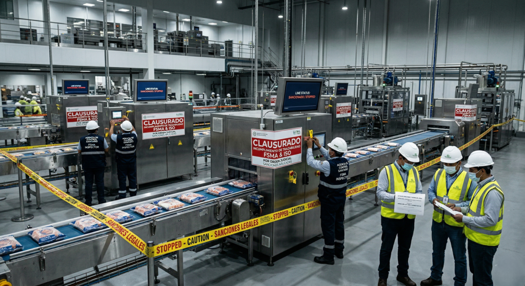 Sanciones legales: El incumplimiento de normativas de trazabilidad (como la Ley FSMA o estándares ISO) puede cerrar líneas de producción completas.