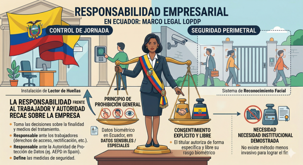 Es fundamental entender que en Ecuador los datos biométricos son considerados categoría especial o sensibles. Esto significa que su tratamiento está prohibido por regla general, a menos que se cuente con: