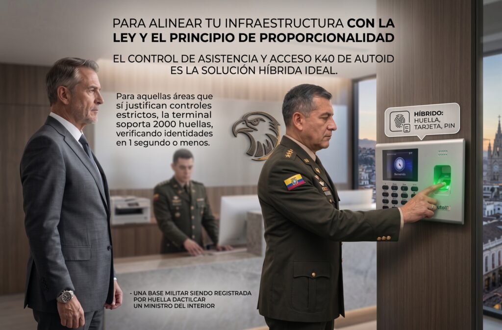 Para aquellas áreas que sí justifican controles estrictos, la terminal soporta 2000 huellas, verificando identidades en 1 segundo o menos.