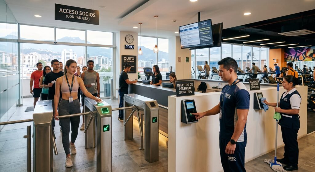 Gimnasios y Centros Deportivos: Una solución perfecta para controlar tanto el acceso de los socios (con tarjetas) como los horarios de los entrenadores y personal de limpieza.